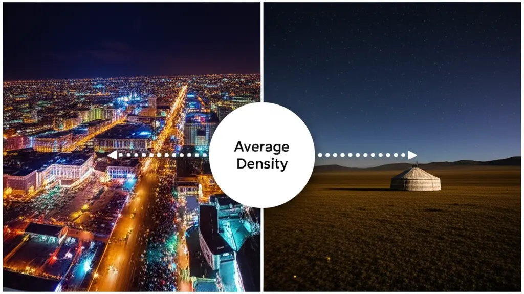 2. 우주적 스케일로 본 '평균 밀도'의 함정