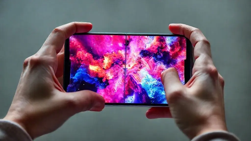 펼치면 나타나는 대화면, 보호 필름은 필요 없다?