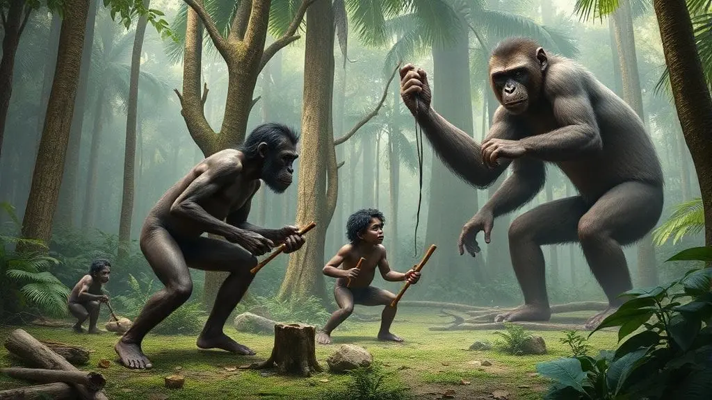 인류와 거대 유인원의 만남: 경쟁과 멸종의 서막