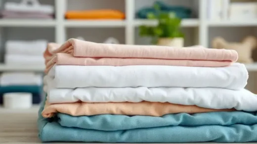 A conceptual image showing clean clothes neatly folded, with a background subtly hinting at a growing business or a successful franchise network.