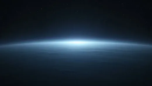 A concept art illustrating an empty, dark cosmic void, but with subtle, glowing energy fields or ripples hinting at an unseen force or 'inflation field'. No stars or galaxies are present yet.