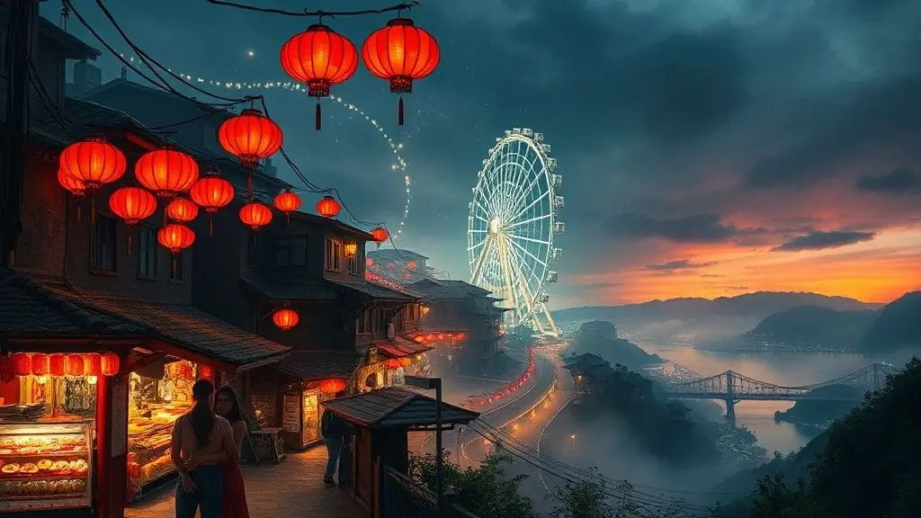 로맨틱한 밤과 타이베이 근교의 아름다움: 지우펀, 베이터우, 단수이