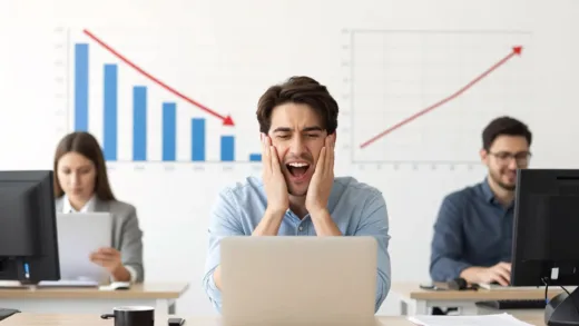 A bright light shining on a small business owner, surrounded by graphs showing decreasing interest rates and relieved expressions. The atmosphere is hopeful and positive, with a hint of financial stability.