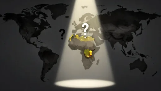 A dramatic illustration of a global map with a spotlight on Venezuela, surrounded by shadows and question marks, symbolizing international intrigue and political complexity surrounding drug trafficking accusations against a president. The style is serious and thought-provoking.