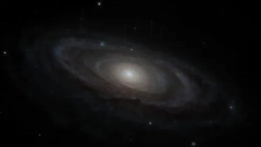 A mysterious, dark cosmic scene with faint outlines of galaxy clusters, suggesting unseen mass influencing visible matter.