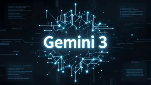 A futuristic, sleek AI interface with "Gemini 3" prominently displayed, surrounded by intricate neural network patterns and lines of code, symbolizing advanced prompt engineering and AI communication.