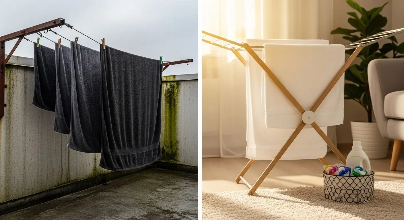 5. 수건 냄새 방지: 베란다 건조의 함정