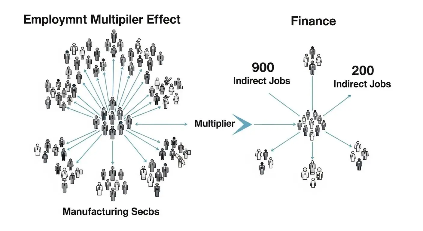 7. 산업 구조의 차이: 제조업 vs 금융업의 일자리 창출 효과