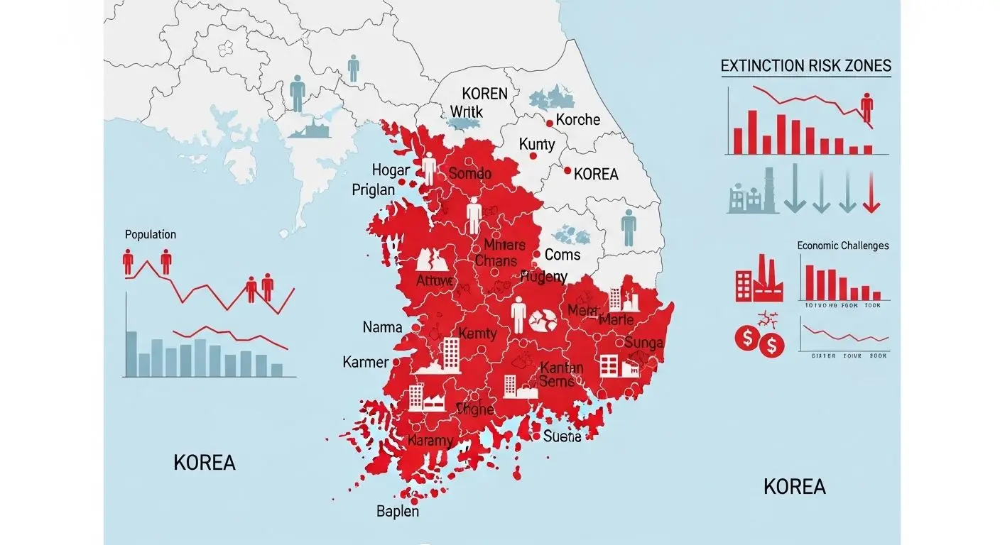 한국의 현실: 절반 이상의 지자체가 이미 소멸 위험 지역