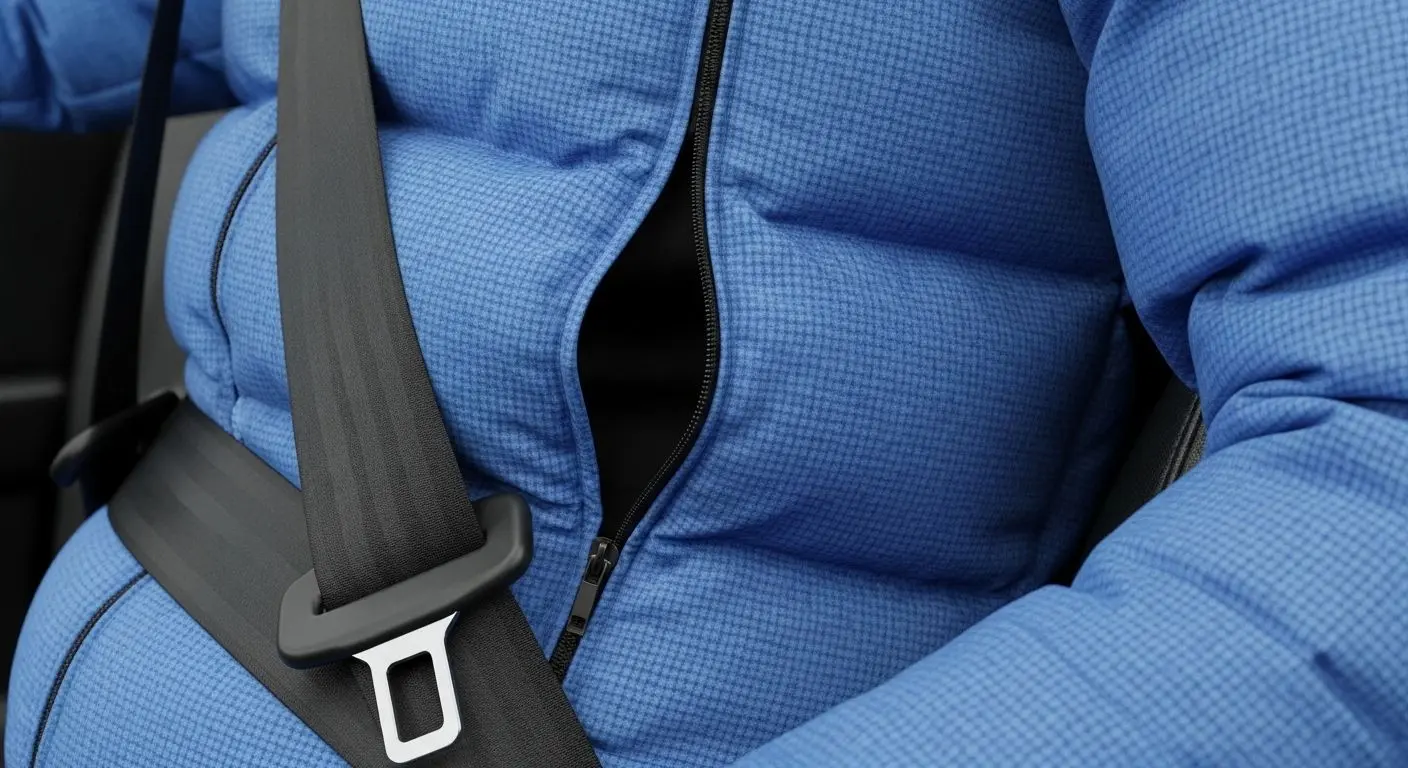 패딩이 만드는 치명적인 공간, 안전벨트 보호 효과를 무력화시키다