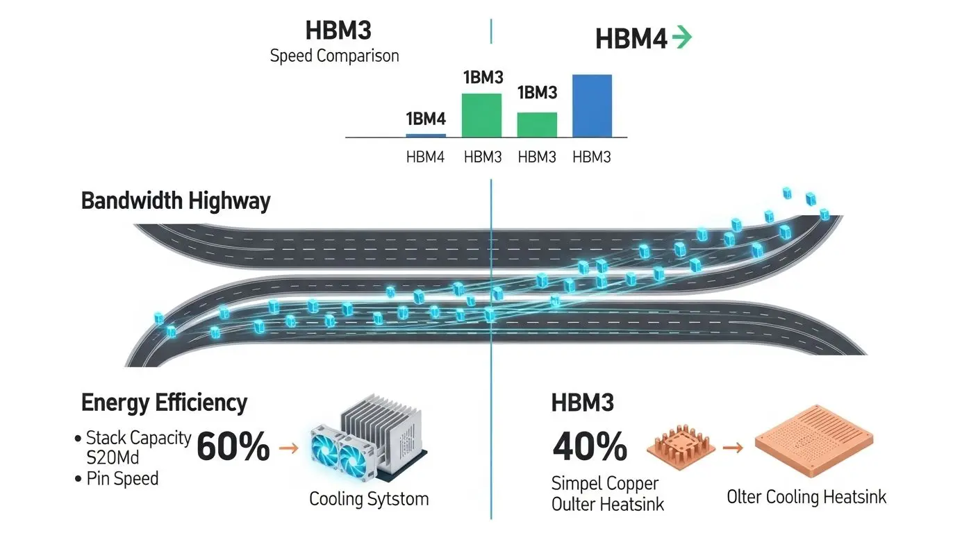 HBM4의 기술적 도약: 속도, 대역폭, 효율성 3박자 혁신