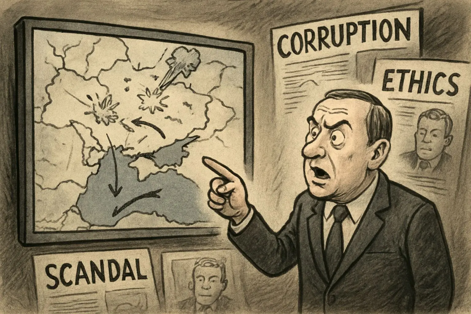 정치적 판에 던져진 전쟁 카드: '웨그 더 도그' 의혹