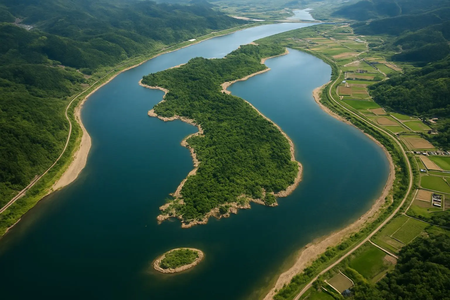 🗺️ 한반도 지형, 하늘에서 본 듯한 우리나라 모양의 자연 경관
