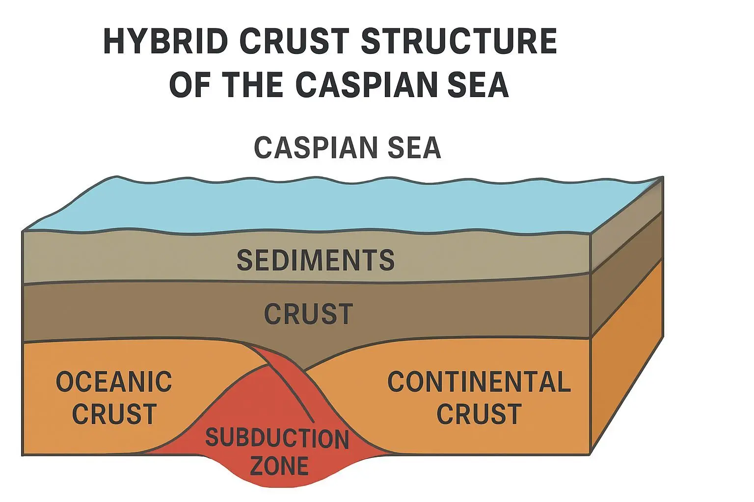 ⚙️ 하이브리드 지각 구조, 카스피해의 지질학적 특이성