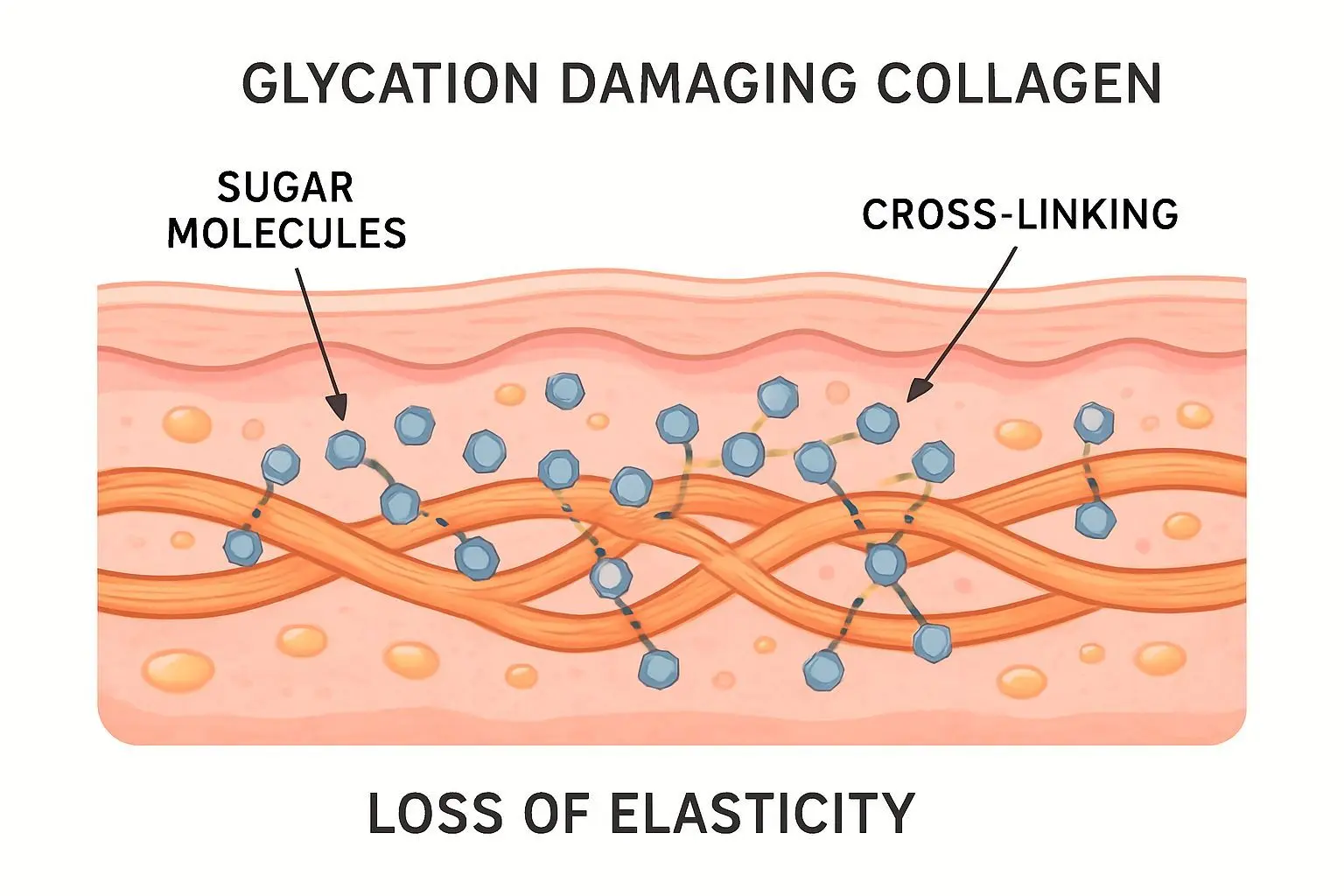 ⚙️ 주름의 근본 원인: 당화 반응과 콜라겐 파괴