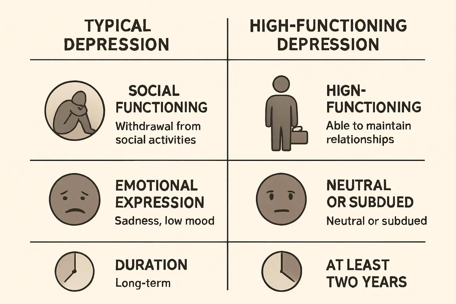 📌 고기능 우울증과 일반 우울증의 차이점