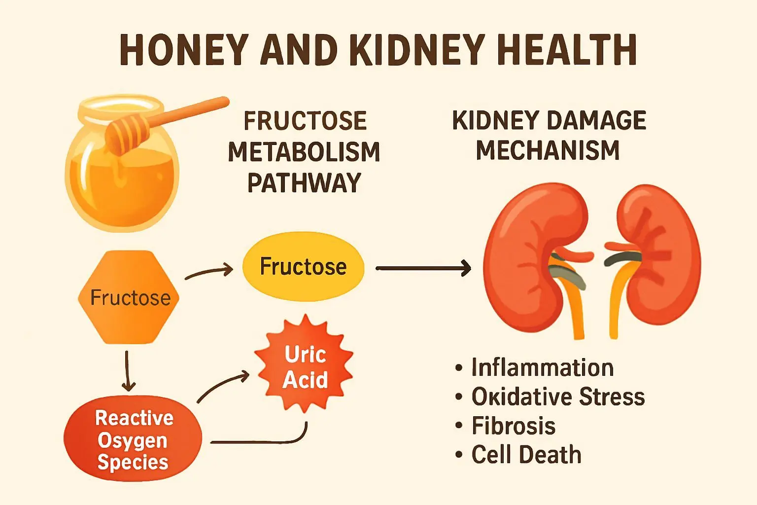 🔍 꿀이 신장을 망가뜨리는 정확한 메커니즘