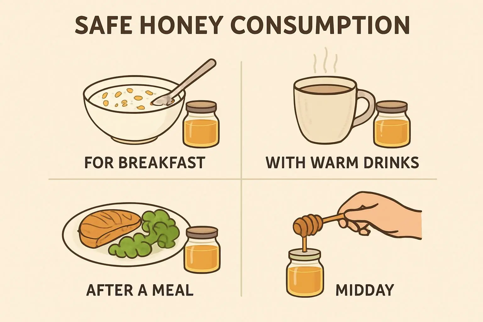 ✅ 안전한 꿀 섭취법 3가지 원칙