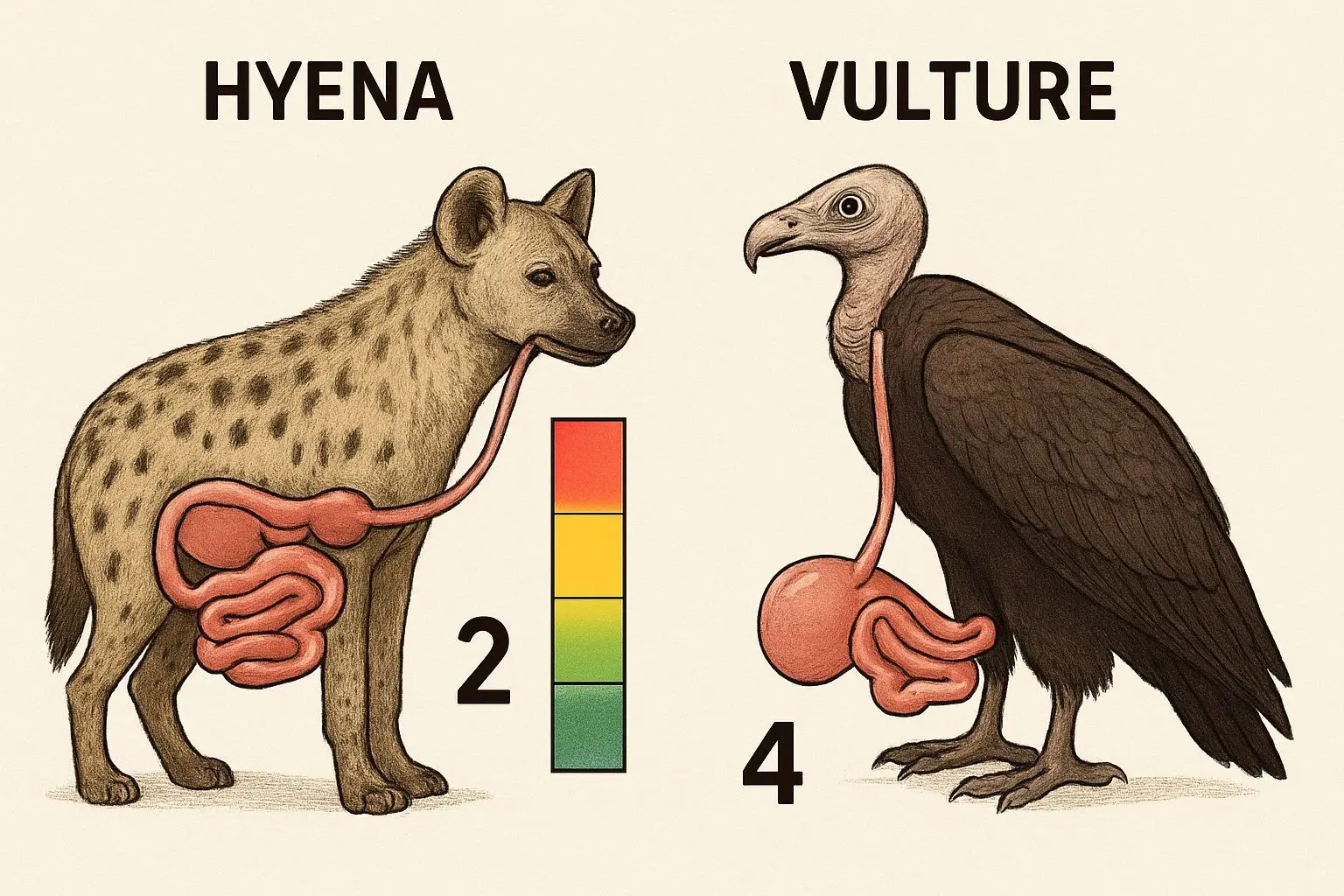 📌 하이에나 vs 대머리수리: 청소부 동물 대결