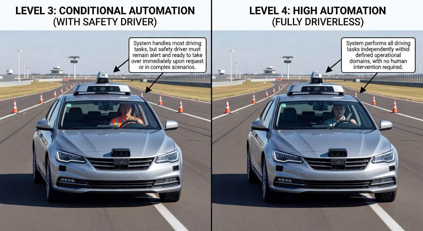 🔍 자율주행 기술, 레벨 3와 4의 경계는?