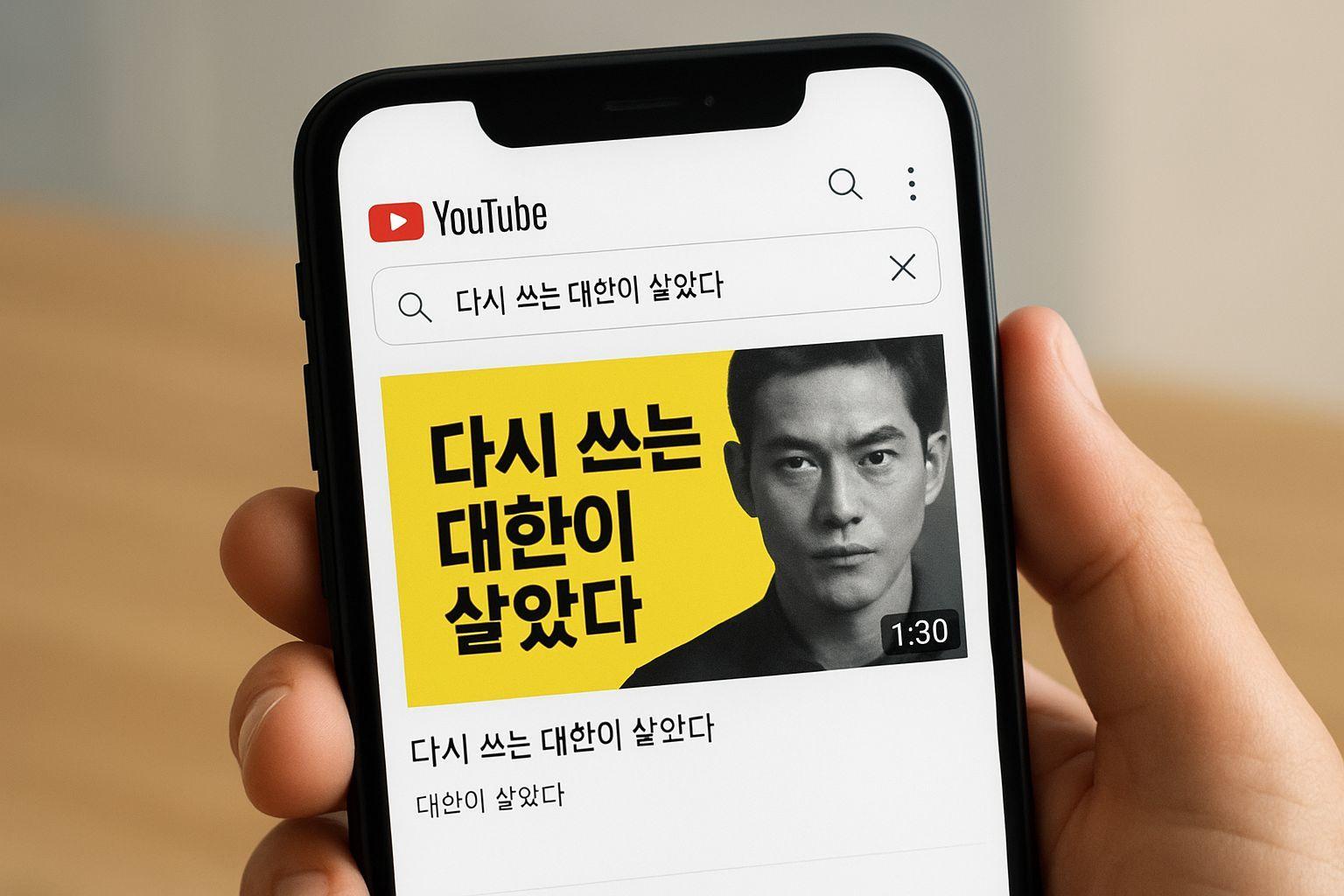 🔍 캠페인 참여 방법: 유튜브에서 '다시 쓰는 대한이 살았다' 검색!