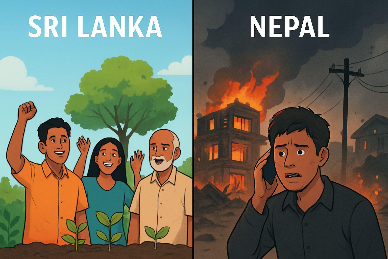 📈 혁명 이후: 스리랑카의 성공과 네팔의 시련