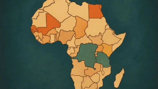 A stylized, modern map of Africa with certain regions subtly highlighted, representing unrecognized states. The overall image should convey complexity and hidden stories, suitable for a mobile blog post.