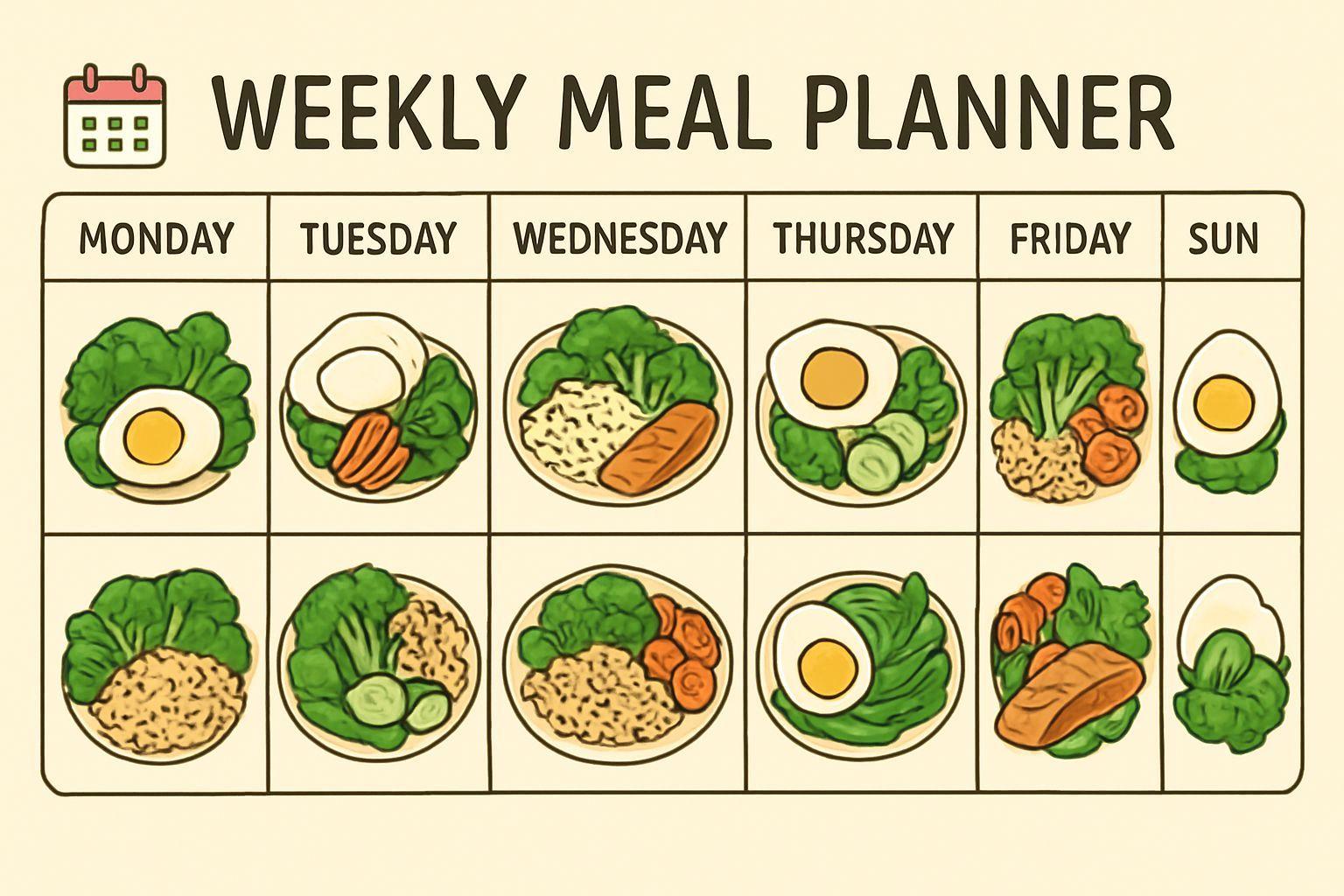 ⚙️ 일주일 식단 예시와 실제 변화 사례