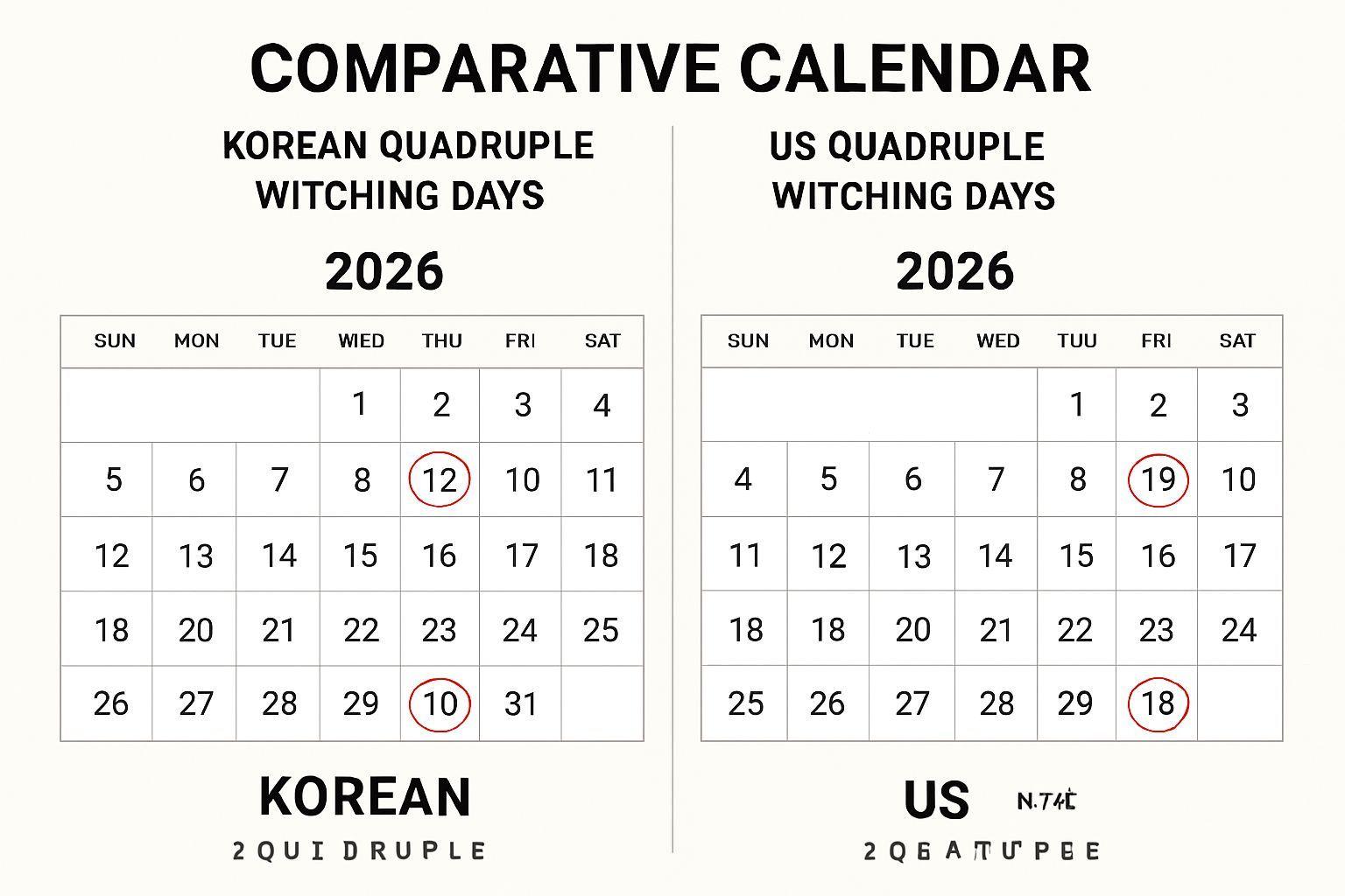 📌 한국 vs 미국 네마녀의 날 일정 비교