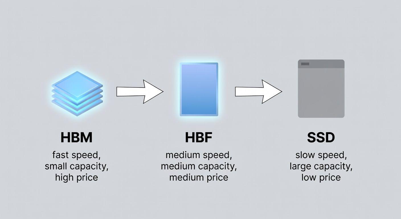 🔍 HBF vs HBM vs SSD 기술 비교
