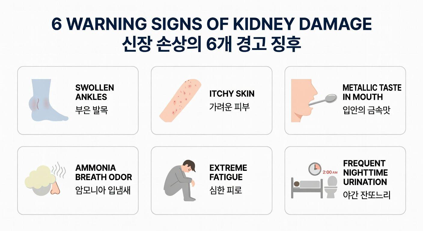 📌 신장이 위험하다는 6가지 경고 신호