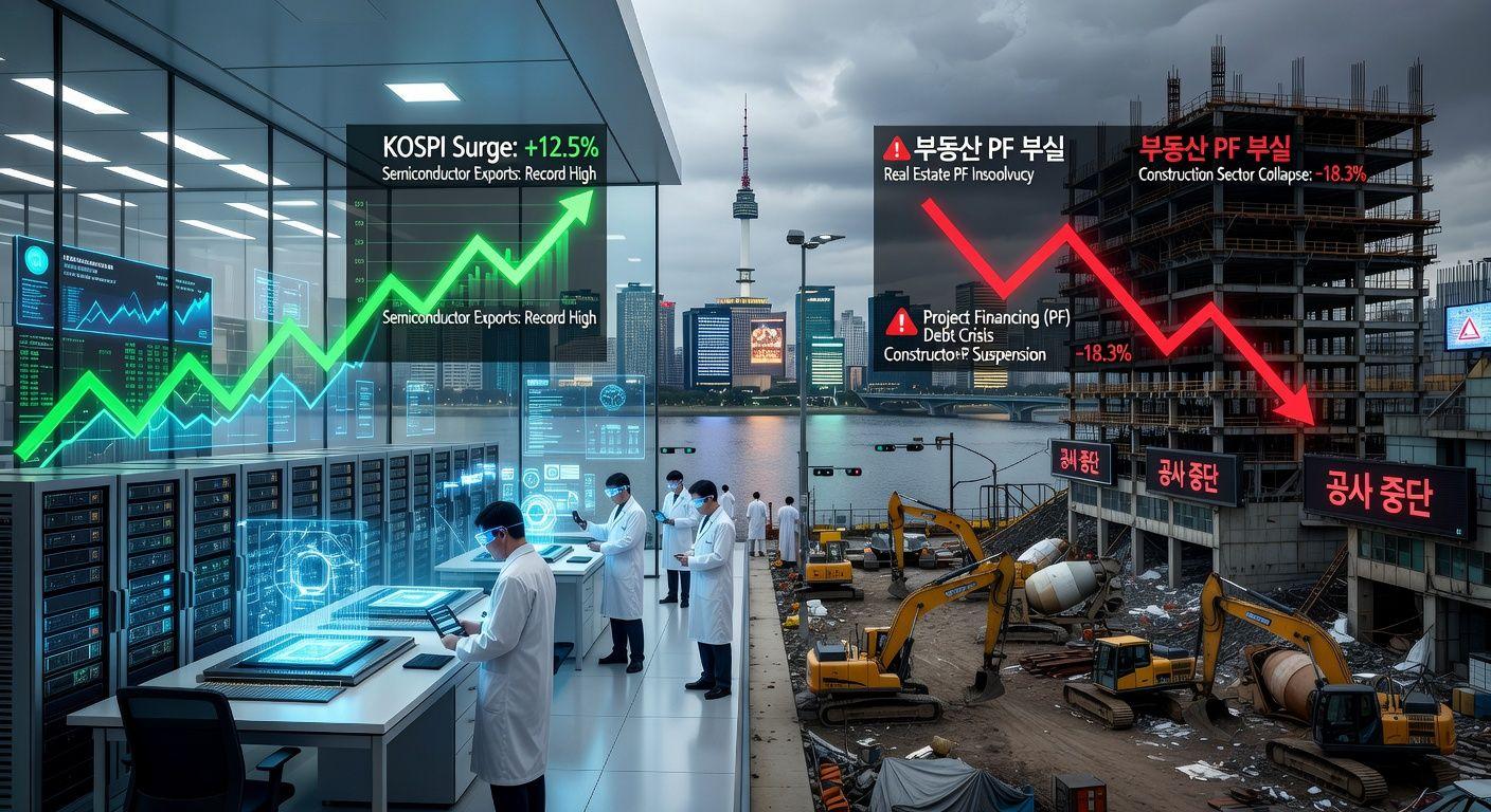 📈 한국: AI 호황과 PF 위기의 이중적 현실