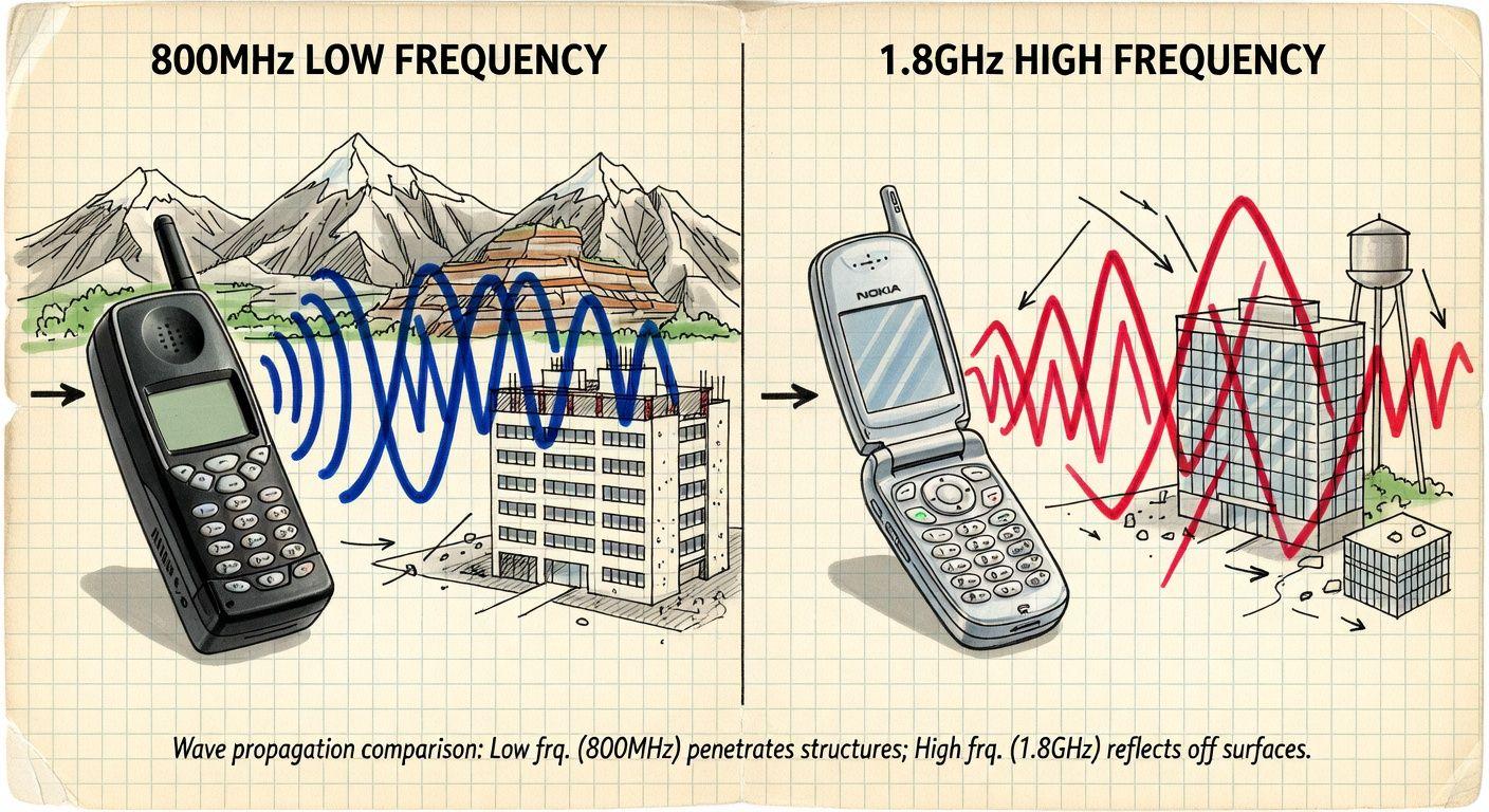 🔍 기술적 차이: 셀룰러와 PCS의 주파수 전쟁