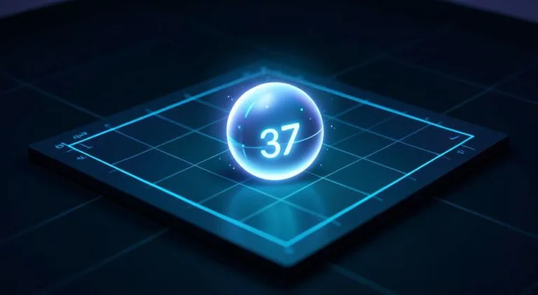 A conceptual illustration of a Go board with a glowing stone at move 37 position, representing AI creativity and breakthrough, digital art style