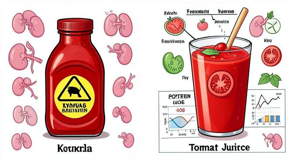 🔍 토마토 케첩과 토마토 주스 중 신장에 더 해로운 것은?