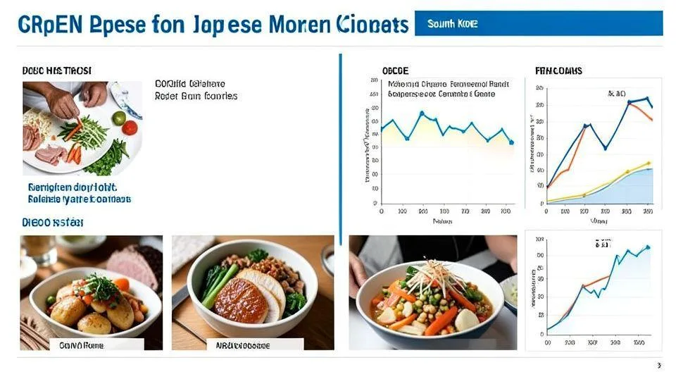 A visual comparison infographic showing diabetes mortality rates across OECD countries, with South Korea highlighted at the top. The graphic includes contrasting images of Western and Asian dietary patterns with medical charts and statistics in the background.