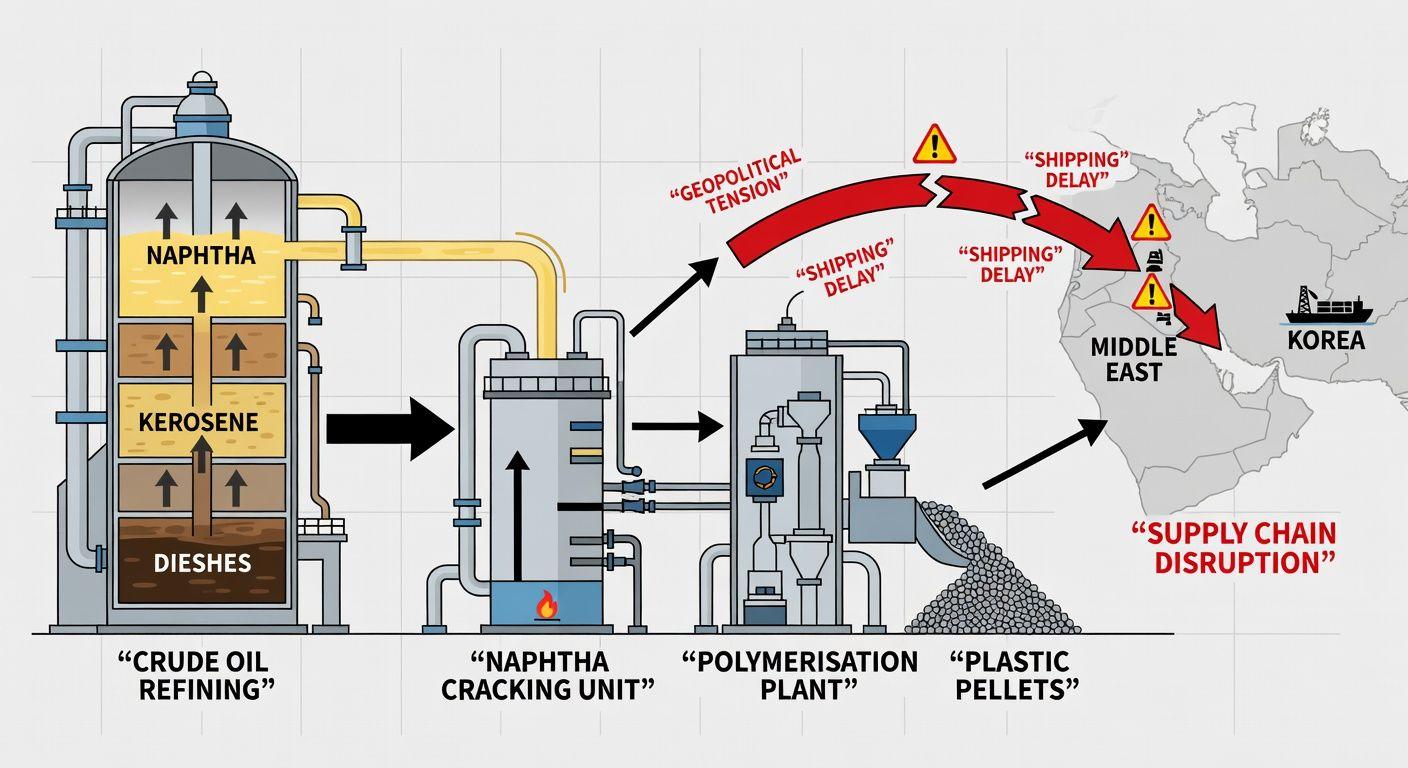 ⚙️ 나프타 공급 위기가 쓰레기 봉투 부족을 초래하다