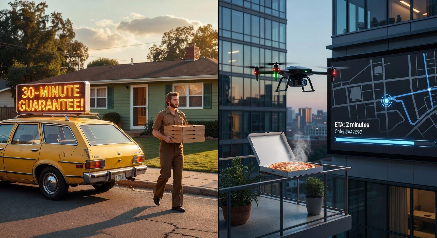 🚚 배달 전략의 혁명: 30분 보증에서 기술 배달로