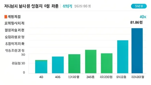 South Korean financial statistics chart showing average debt by age group, with 40s group highlighted at 81.86 million won, bar graph in modern infographic style, clean and professional design