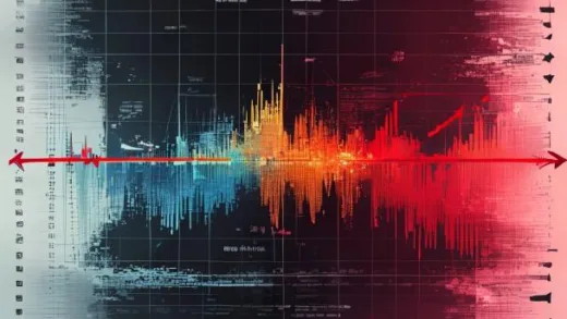 A dramatic split-screen infographic showing a leveraged ETF losing value over time despite the underlying asset returning to its original price, with visual arrows showing the erosion effect