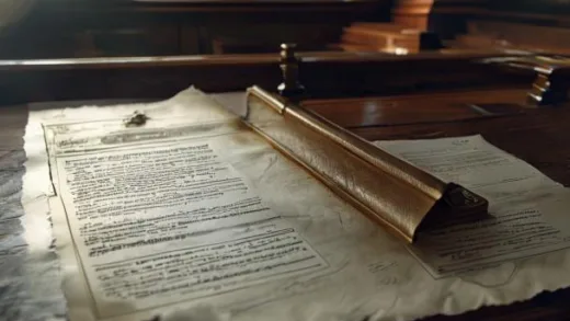 A thin sheet of paper transforming from an award certificate into a university admission letter and finally into a Supreme Court verdict document, shown in a time-lapse style, courtroom atmosphere, dramatic lighting, photorealistic style.