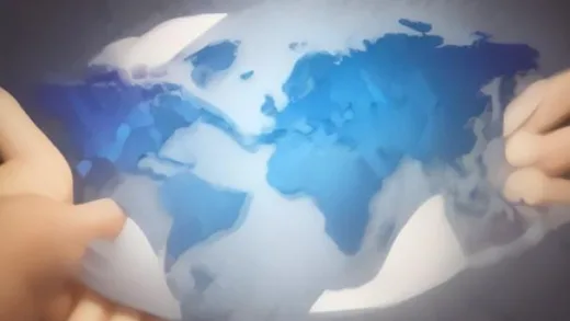 A digital illustration of a highly secure, decentralized messaging app logo (Telegram's paper plane) being touched by multiple hands representing different governments, but the logo remains unyielding and resistant to control, set against a backdrop of a global network.