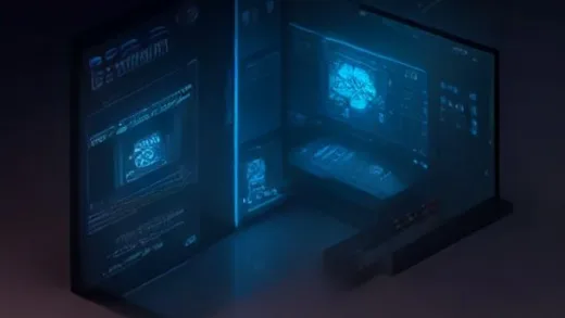 A dramatic smartphone SoC comparison scene: two futuristic semiconductor chips side by side on a dark blue circuit board background, one glowing blue labeled EXYNOS 2700 and one glowing orange labeled SNAPDRAGON, a holographic bar chart showing a 19 percent multi-core performance gap floating above them, cinematic lighting, ultra-detailed tech photography style