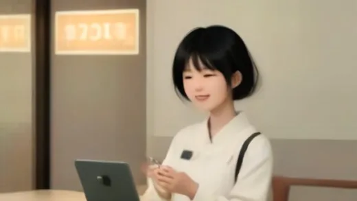 A friendly Korean small business owner in a cozy bakery checking a smartphone with a joyful expression, floating icons of money bills and loan documents around, warm modern flat illustration style, bright header image for mobile blog