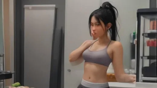 A frustrated person looking at a scale, surrounded by various diet foods and exercise equipment, representing the struggle with traditional weight loss methods, in a clean, modern style.