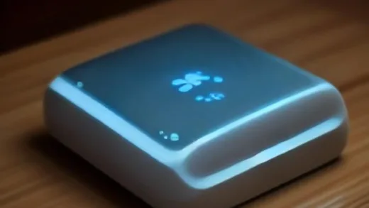 A futuristic Apple M5 Ultra chip glowing with high-speed data streams flowing around it, symbolizing 1.2TB/s memory bandwidth, in a sleek, modern setting.