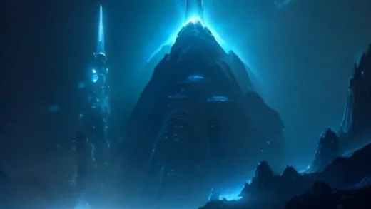 A futuristic digital illustration of a rocket ship launching from Earth while a glowing blue AI neural network brain ascends even higher into space, stock market charts and dollar signs in the background, dramatic cinematic lighting, high detail