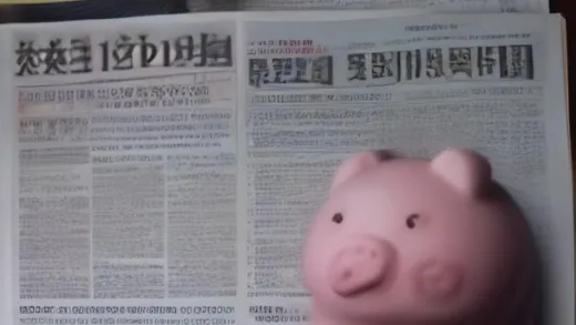 A newspaper headline showing 'JoongAng Group Revenue No.1', then quickly followed by images of financial distress, a broken piggy bank, and worried business people. The atmosphere is gloomy and uncertain. Corporate rehabilitation symbols are visible. Year 2026 is displayed clearly.