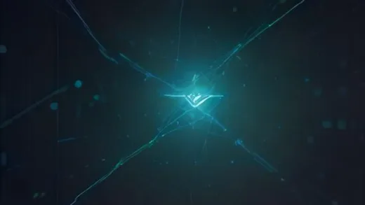 An abstract image depicting a shift in business strategy, with an arrow moving from a large quantity of AI servers to a graph showing high ROI, stylized with glowing AI network lines and financial charts, representing the transformation from quantity to value in corporate AI adoption.