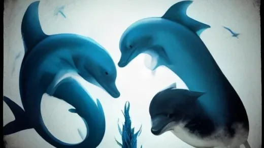 An illustrative image showing two different animals (like a dolphin and a fish) with similar body shapes due to convergent evolution, and then a mysterious crab silhouette representing carcinization.